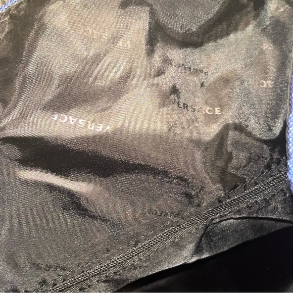 NEW Versace Parfums Navy Blue Drawstring Bucket Bag Backpack - Picture 8 of 9